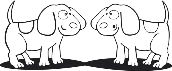 Illustration Chiots Mignons Pour Livre Colorier — Photo