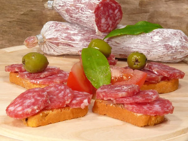 Snack Bruschetta Gyorsétterem — Stock Fotó