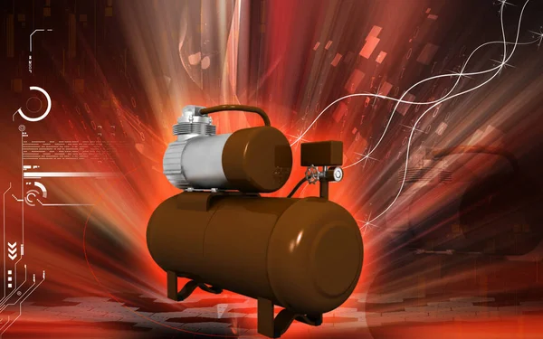 Digital Illustration Luftkompressor Färg Bakgrund — Stockfoto