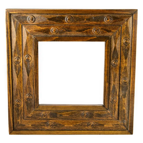 Wooden Frame Isolated White Background — Stock Photo, Image