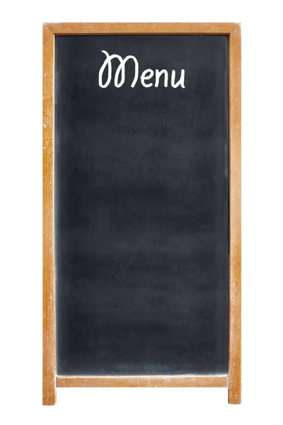 Empty Restaurant Menu Chalkboard Isolated White — Stock Photo, Image