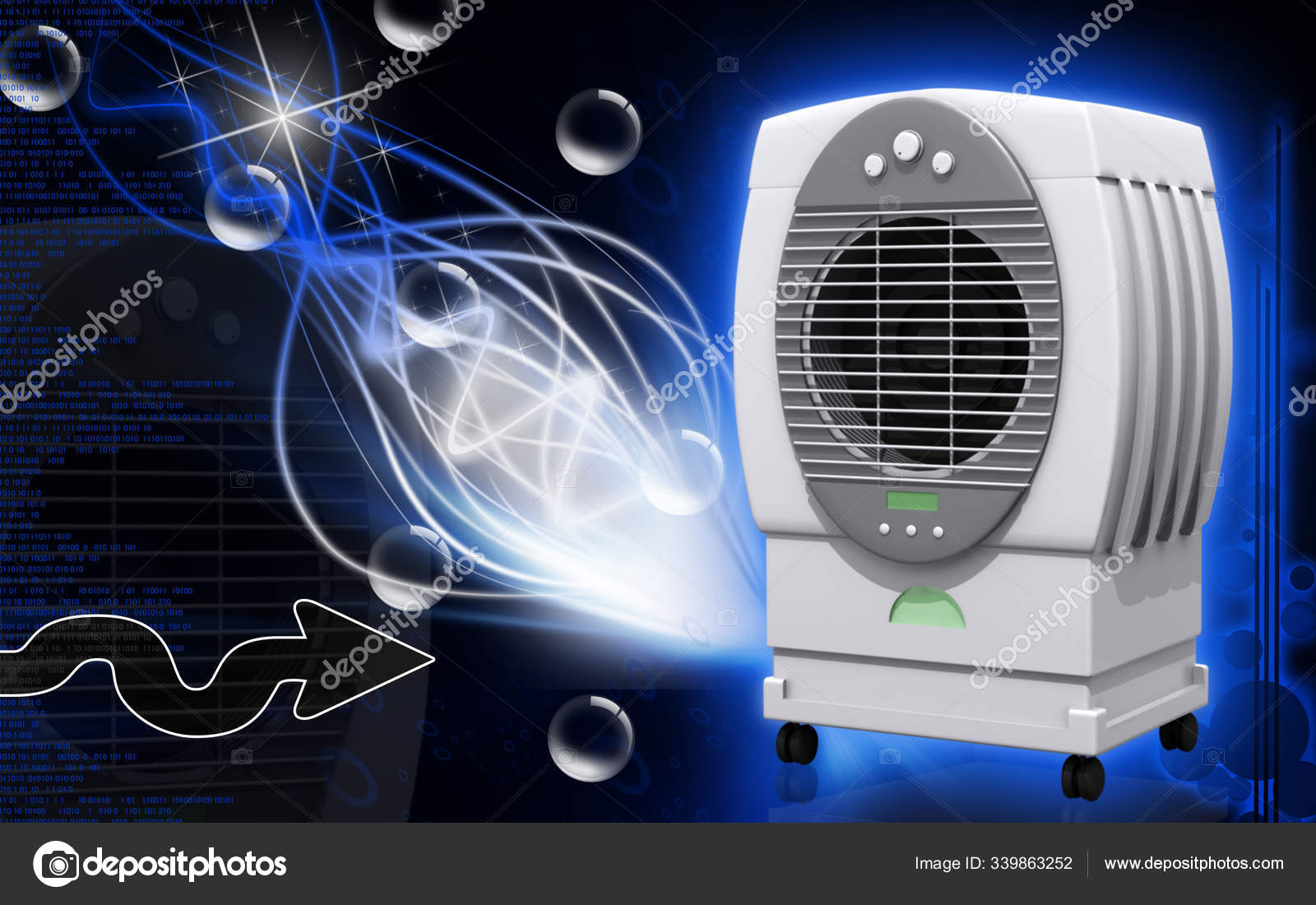 Digital Illustration Cooler Background Stock Photo by