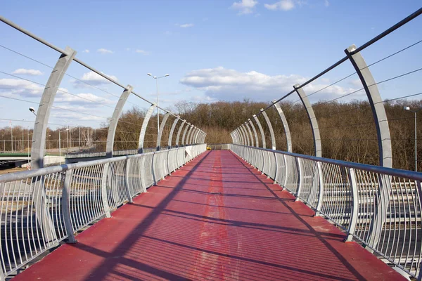 Puente Peatones Ciclistas Sobre Autopista — Foto de Stock