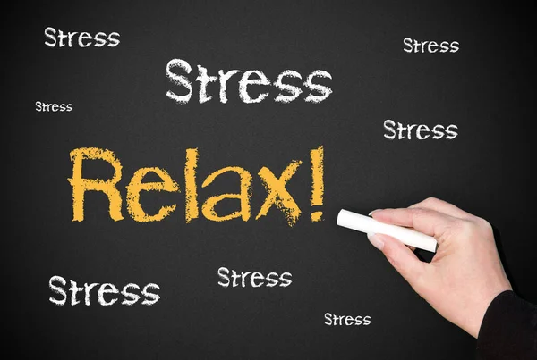 Stress Relax Concept Blackboard — Stockfoto