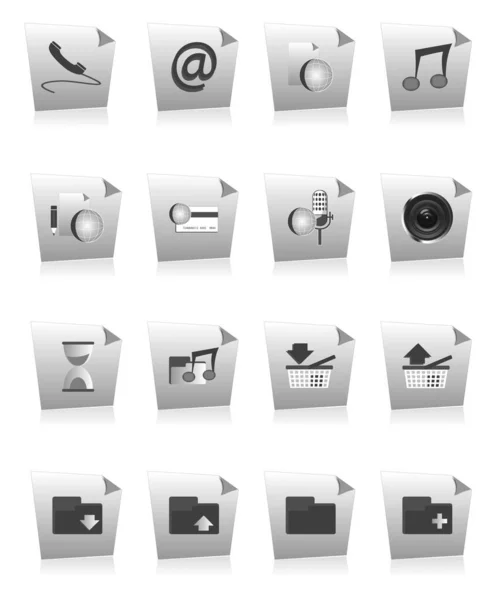Iconos Web Establecidos Blanco — Foto de Stock