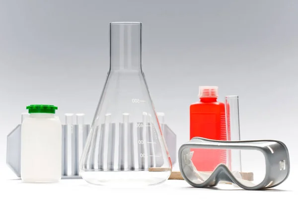 Different Chemistry Laboratory Objects White Background — Stok fotoğraf