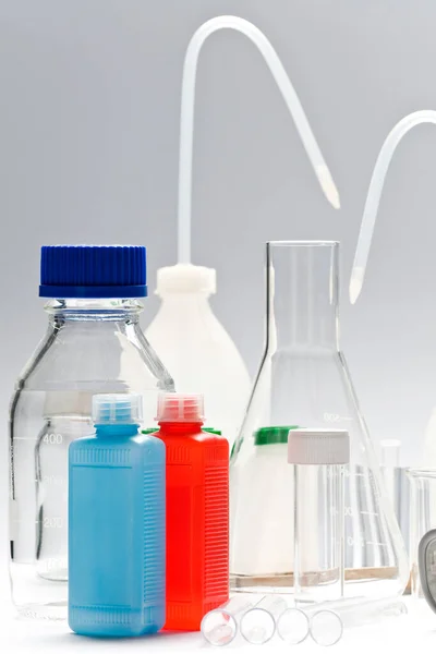 Different Chemistry Laboratory Objects White Background — Stok fotoğraf