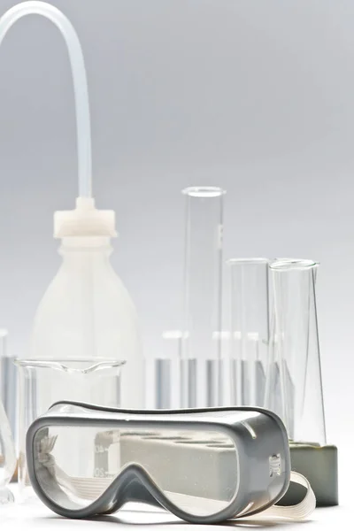 Various Chemistry Laboratory Objects White Background — 图库照片