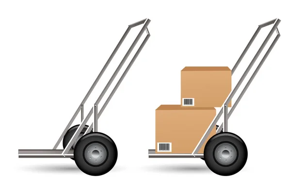 Illustration Der Pakete Einkaufswagen Auf Weißem Hintergrund — Stockfoto