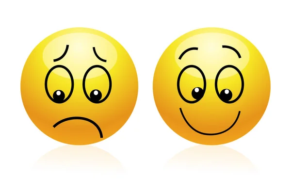 Illustration Happy Sad Mouths White Background — Stock Photo, Image