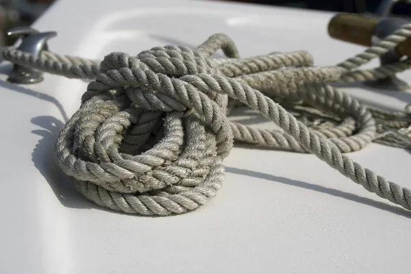 Sailing Rope Knot Boat Deck — 스톡 사진