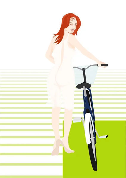 Девушка Велосипедом — стоковое фото