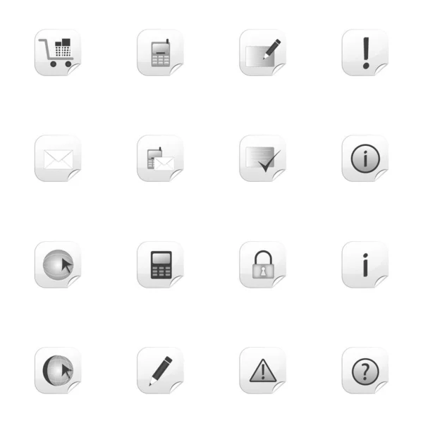 Ícones Web Definido Branco — Fotografia de Stock