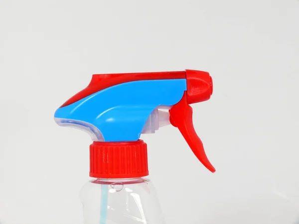 Red Cleaning Toothbrush Spray Bottle — Stock Photo, Image