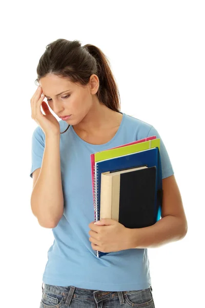 Student Woman Depression Isolated White — Stock Photo, Image