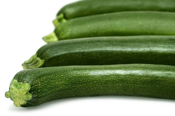 Verse Groene Courgette Geïsoleerd Wit — Stockfoto