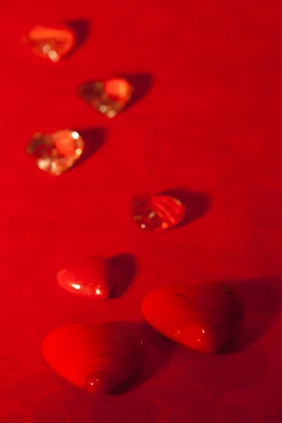 Φόντο Όμορφες Κόκκινες Καρδιές — Φωτογραφία Αρχείου
