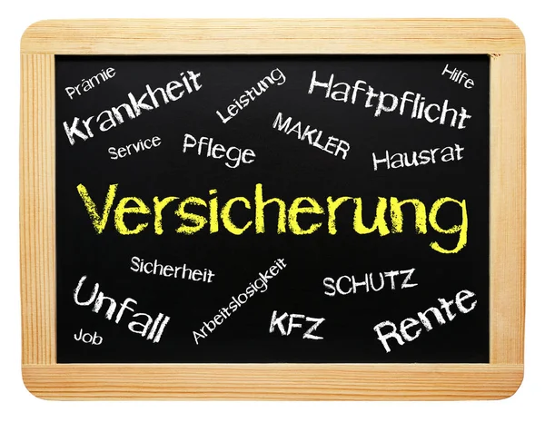 Versicherung Konzept Tafel Kostenlos — Stockfoto