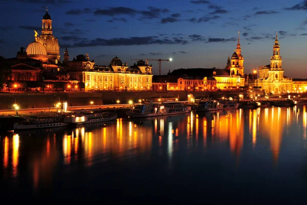 Famous Silhouette Dresden Elbe — Stock Photo, Image