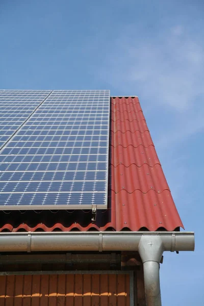 Sistema Energia Solare Produzione Energia Elettrica — Foto Stock