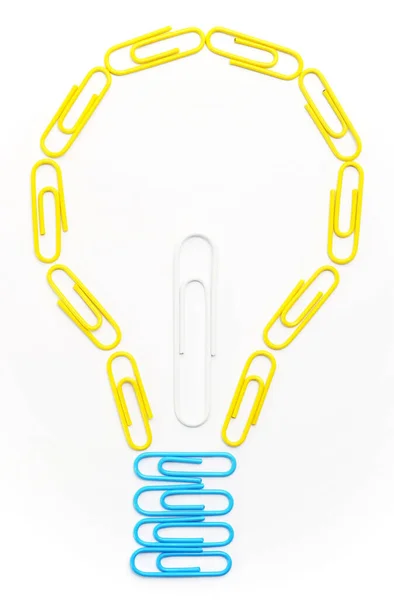 Creative Light Bulb Lightbulb Paperclips — Stock Photo, Image