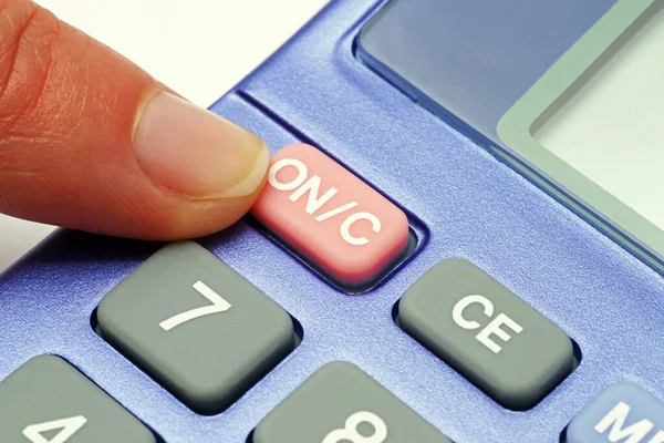 Zakrekenmachine Blauw Close Calculator — Stockfoto