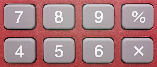 Kapesní Kalkulačka Červená Detail — Stock fotografie
