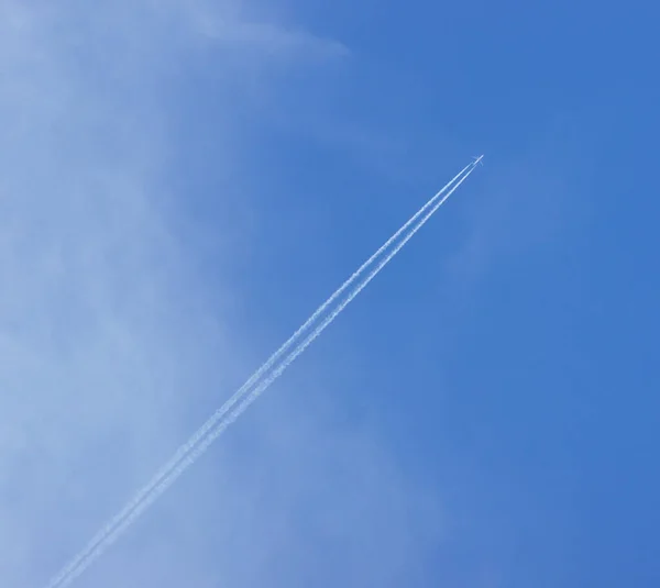 Aeroplano Nel Cielo Cielo Aereo — Foto Stock