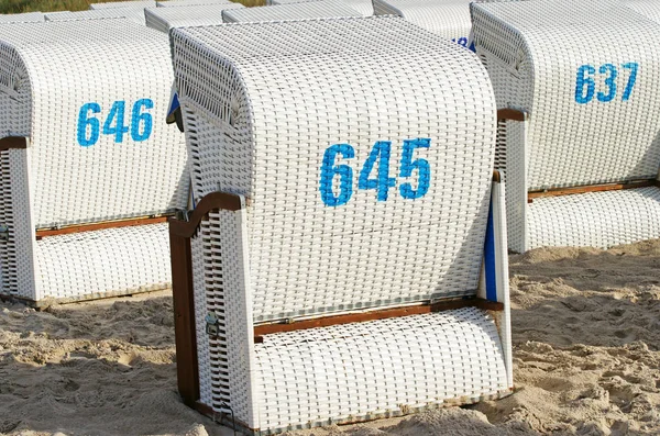 Krzesła Plażowe Piasku Krzesła Plażowe — Zdjęcie stockowe