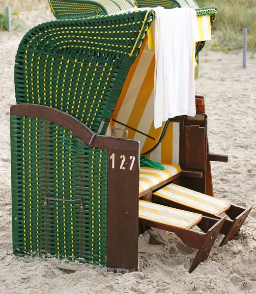 Beach Chair Sand Beach Chair Green — 图库照片