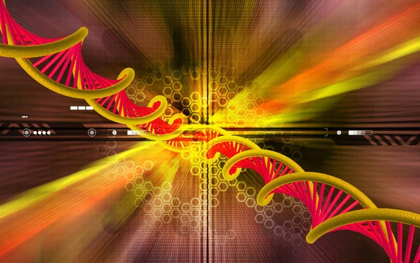 Digital Illustration Dna Structure Colour Background — Stock Photo, Image