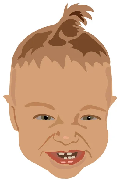 Schattig Lachen Baby Hoofd Vector Illustratie Geïsoleerd — Stockfoto