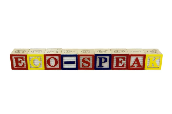 Speelgoedalfabetblokken Spelling Ecospiek — Stockfoto