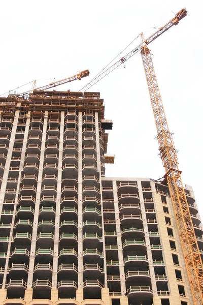 Construction New Apartment Crane — 스톡 사진