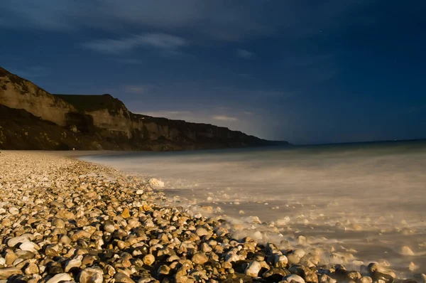 Playa Disparada Por Noche Exposición Prolongada — Foto de Stock