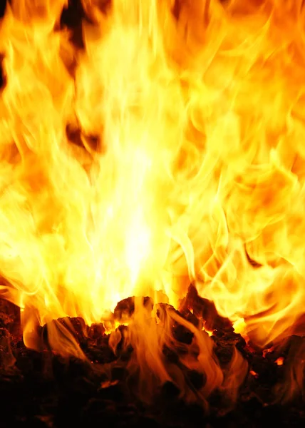 Fogo Flamejante Com Chamas Fogo Ardente — Fotografia de Stock