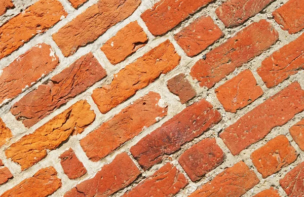 Bakstenen Muur Diagonaal Oude Bakstenen Muur — Stockfoto