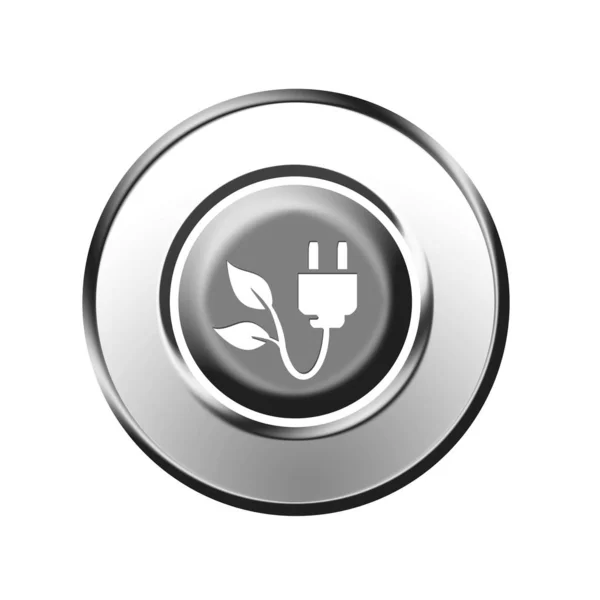 Green Power Button Illustration — Stock Photo, Image