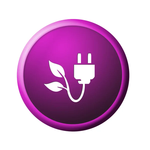 Ilustração Botão Eletricidade Verde — Fotografia de Stock