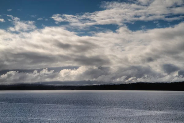 Vista Juan Fuca Desde Port Townsend Con Paisaje Nublado —  Fotos de Stock