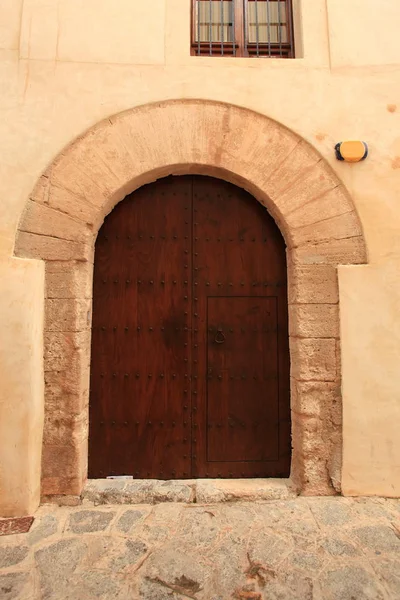 Alte Hölzerne Tür Historischen Viertel Von Malta — Stockfoto