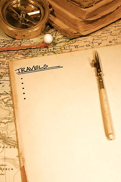 Vintage Map World Traveler — Stock Photo, Image