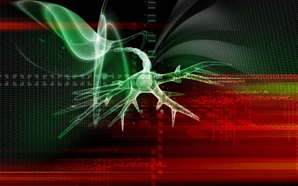 Digital Illustration Neuron Färg Bakgrund — Stockfoto