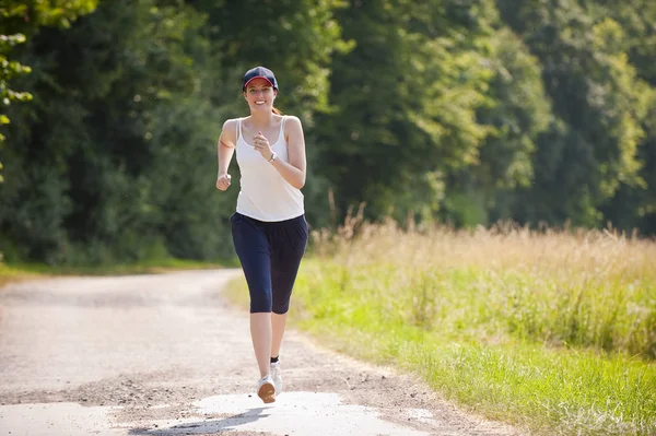 Mulher Atraente Jogging — Fotografia de Stock