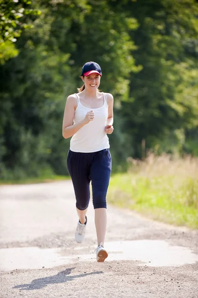 Mulher Atraente Jogging — Fotografia de Stock