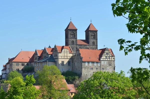 Quedlinburg Daki Kale Kolej Kilisesi Almanya — Stok fotoğraf