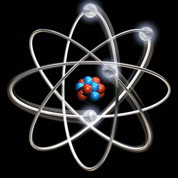 Original Abbildung Eines Atoms Auf Schwarzem Hintergrund — Stockfoto