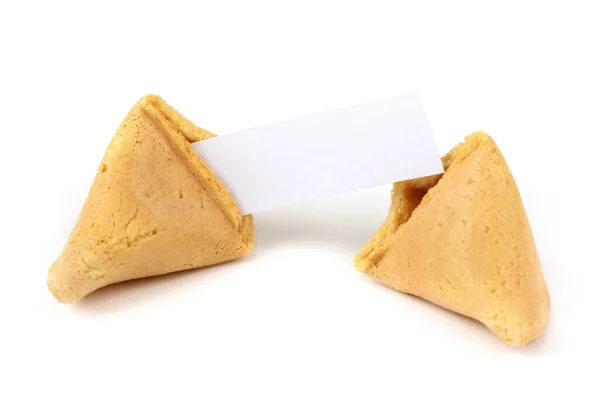 Fortune Cookie Blank Note Chinese Oracle Baked Cookie — Stock Photo, Image