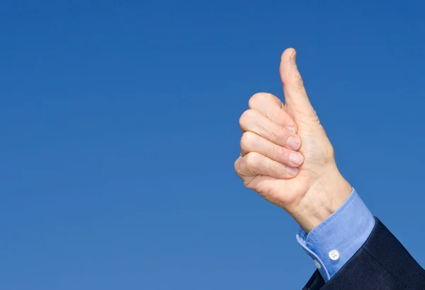Крупним Планом Рука Бізнесмена Показує Знак Великого Пальця — стокове фото