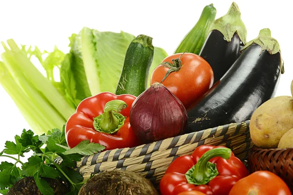 Composición Con Verduras Crudas Plato Cocina — Foto de Stock